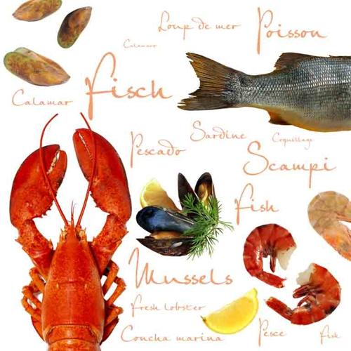 Пакет салфетки-NOUVEAU*** 33х33см - Frutti di Mare