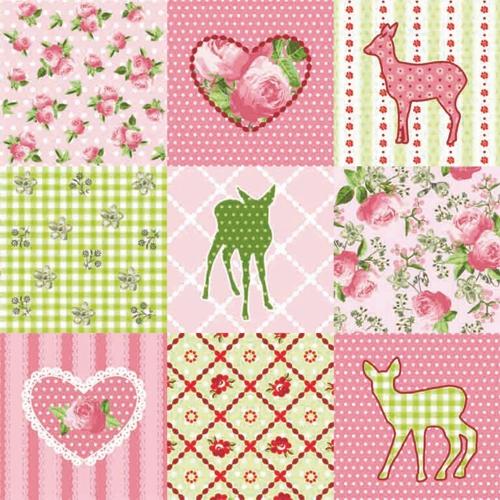 Салфетки NOUVEAU 33 см х 33 см - Rosy Deer