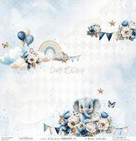 Двустранна дизайнерска хартия 250гр -Baby boy Universe 01