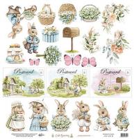 Двустранна дизайнерска хартия 250гр - Cute bunnies