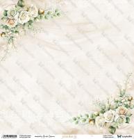 Двустранна дизайнерска хартия 250гр -white roses