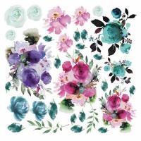 Двустранна дизайнерска хартия 250гр - Aqua Flora 06